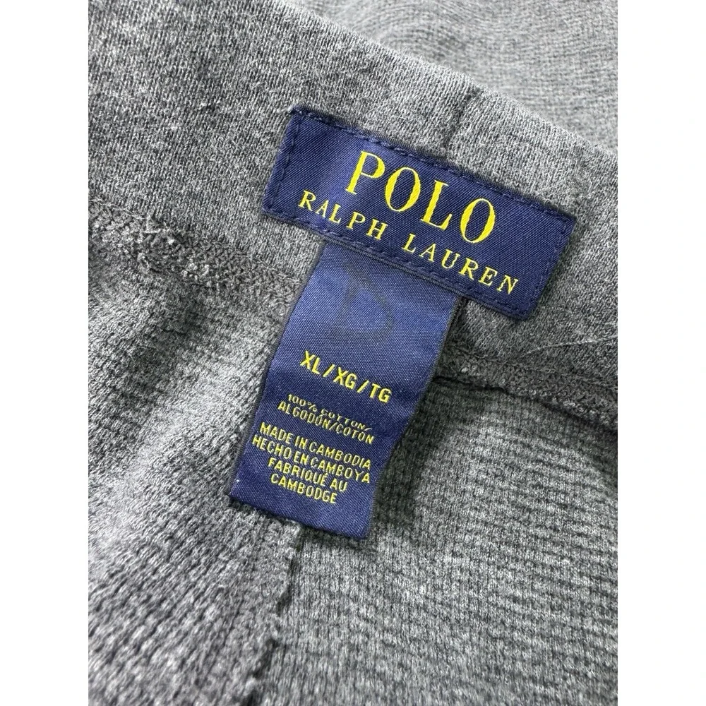 Polo Ralph Lauren Lounge Pants Men XL Gray Waffle Thermal Sleep Pajama Bottoms